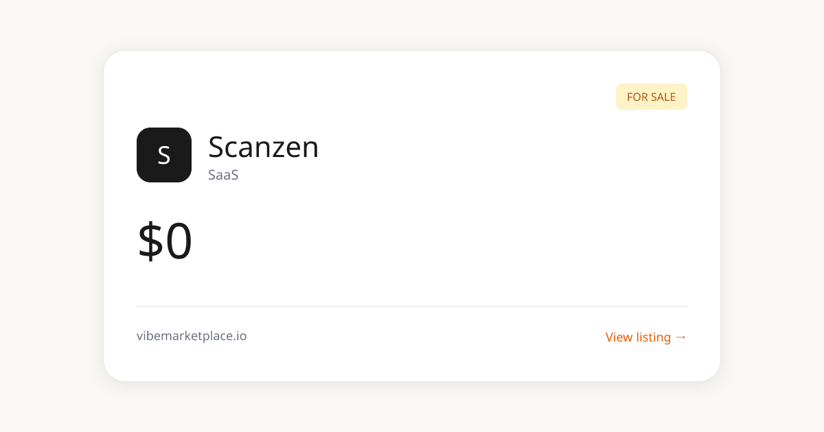 Scanzen - $8,000 | VibeMarketplace